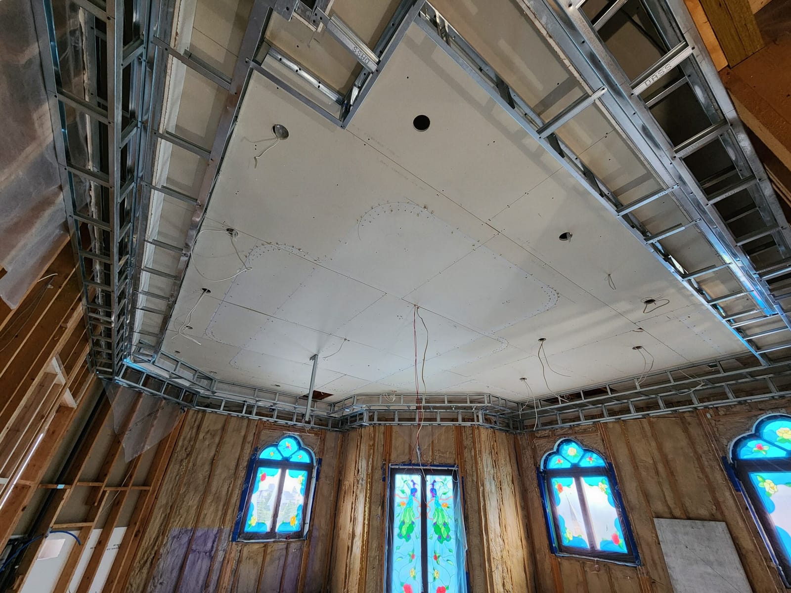 Complex Metal Framing Work on a residential job site